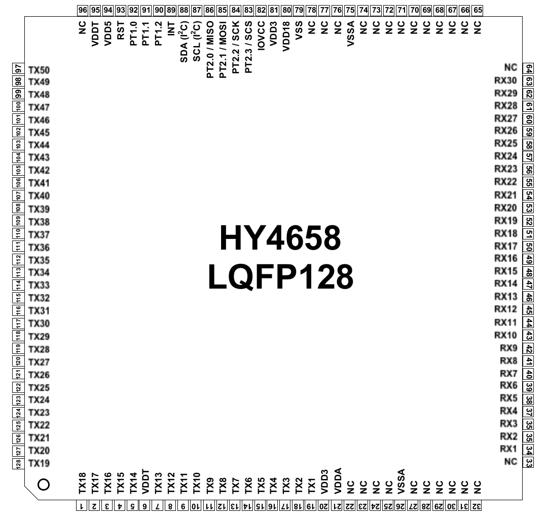 HY4658-L128 触控芯片 封装图